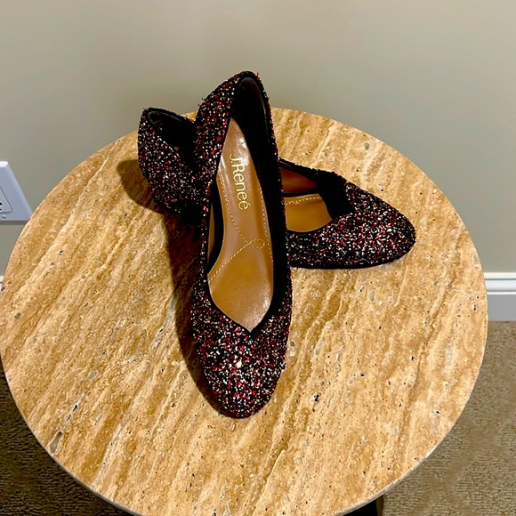 j renee Shoes - Gold and red sparkle heels by J Renee